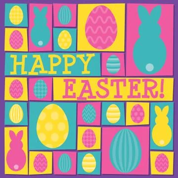 Funky Easter card in vector format. Stock Illustration