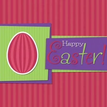 Funky Easter egg card in vector format. Stock Illustration