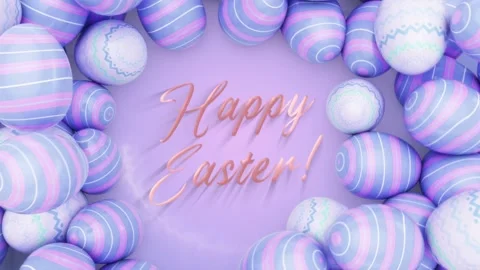 Funky Easter Eggs Reveal purple Stock Footage 269170242