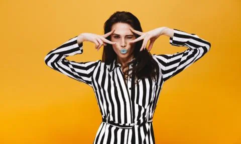 Funky female model in studio Foto stock