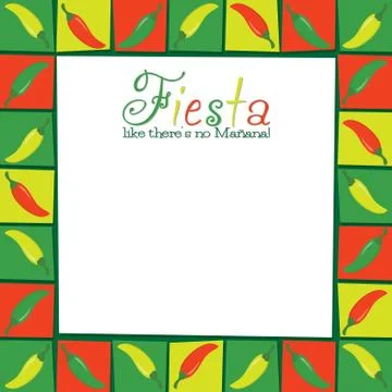 Funky Fiesta card in vector format. Translation "Party like there's no tomo.. Stock Illustration