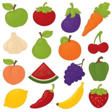 Funky fruit and veg Stock Illustration