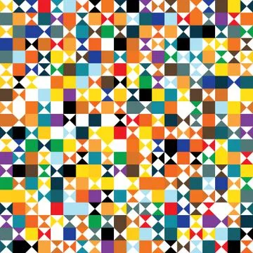 Funky geometric mosaic vector seamless pattern Stock Illustration