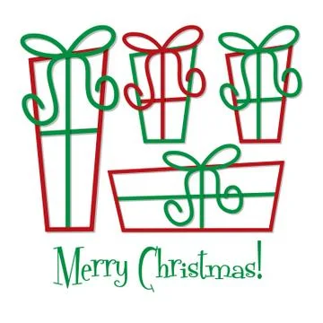 Funky gift Christmas card in vector format. Stock Illustration