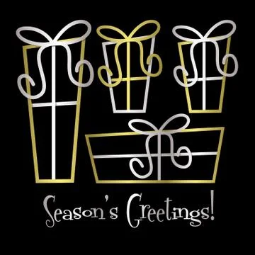 Funky gift Christmas card in vector format. Stock Illustration