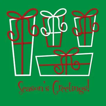Funky gift Christmas card in vector format. Stock Illustration