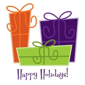 Funky gift Christmas card in vector format. Stock Illustration