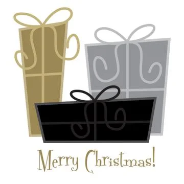Funky gift Christmas card in vector format. Stock Illustration
