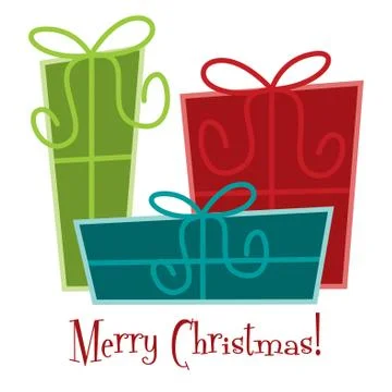 Funky gift Christmas card in vector format. Stock Illustration