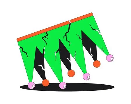 Funky groovy broken crown flash message error illustration イラスト素材