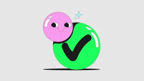 Funky groovy positive checkmark flash message success animation Stock Footage 332271778