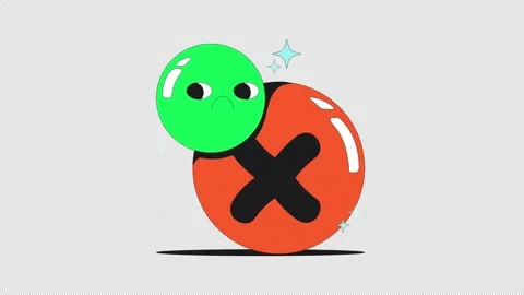 Funky groovy sad cross mark flash message error animation Stock Footage 332271798
