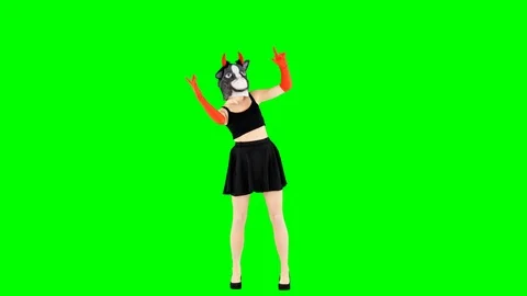 Funky Halloween Dancer on Green Screen Video stock 104641320