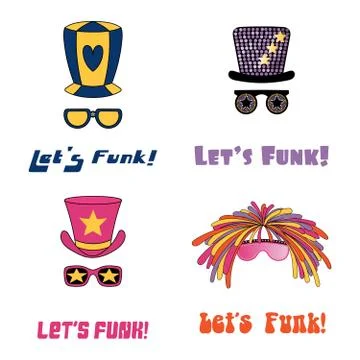 Funky hats and glasses Stock Illustration