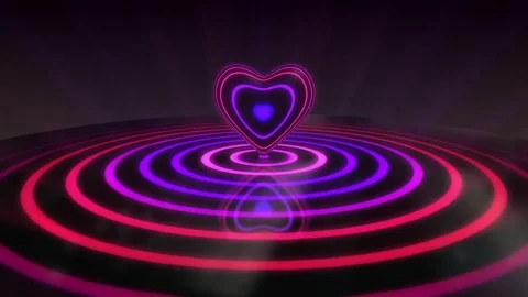 Funky Heart Glowing Stripes Version 2 Seamless Loop Background Red Pink Violet Stock Footage 73064240