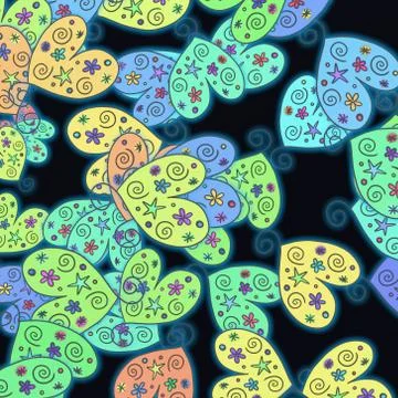 Funky Heart Pattern Stock-Illustration