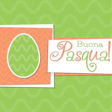 Funky Italian Easter egg card in vector format. Words translate to "Happy E.. Stock Illustration