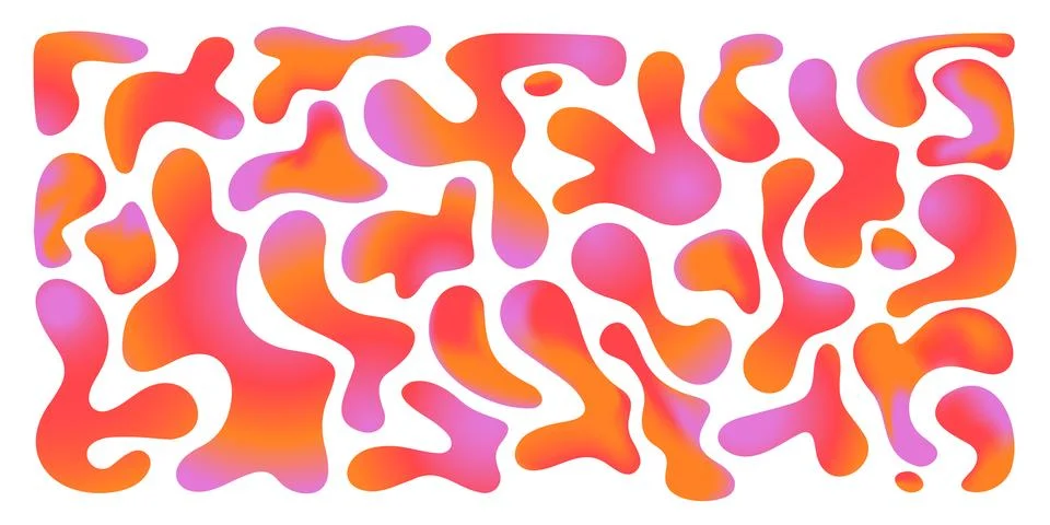 Funky liquid gradient shapes Stock Illustration