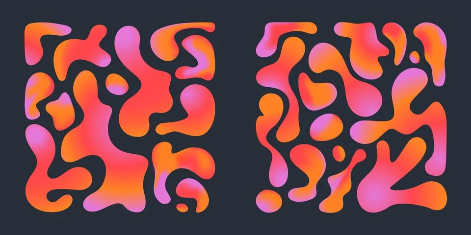 Funky liquid gradient shapes Stock Illustration