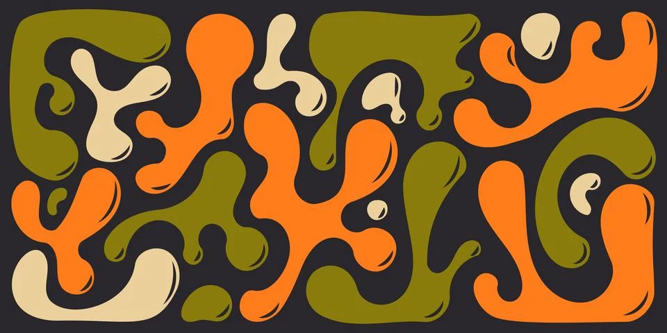 Funky liquid shapes pattern 库存插图