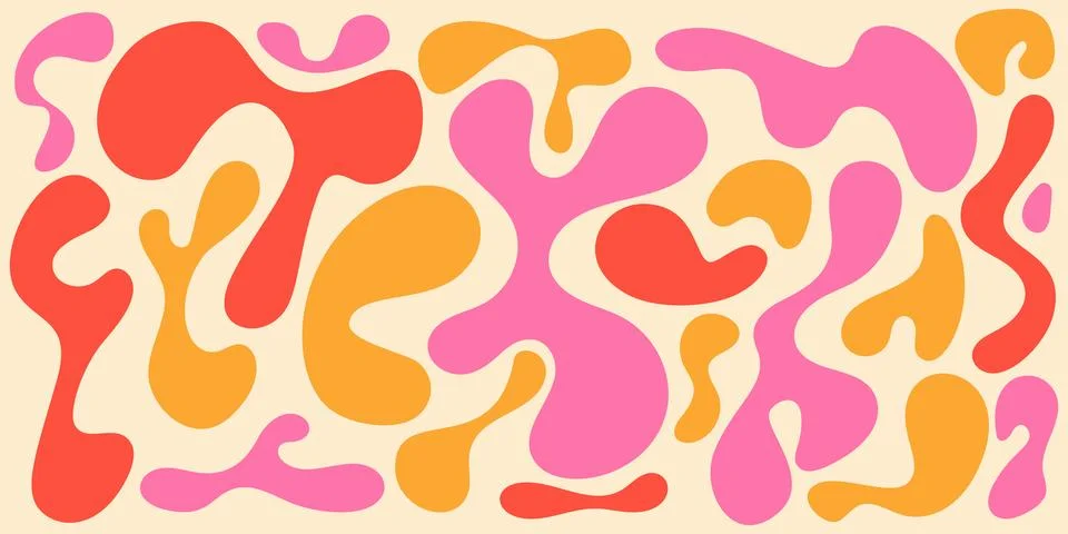 Funky liquid shapes seamless pattern Stock Illustration