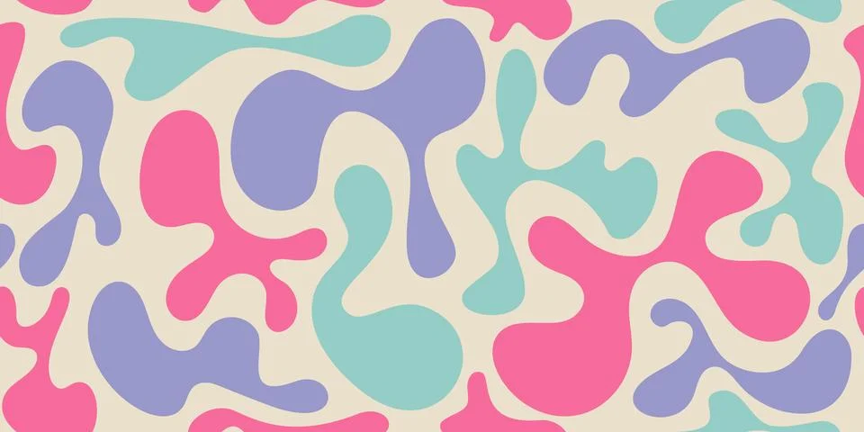 Funky liquid shapes seamless pattern Stock Illustration