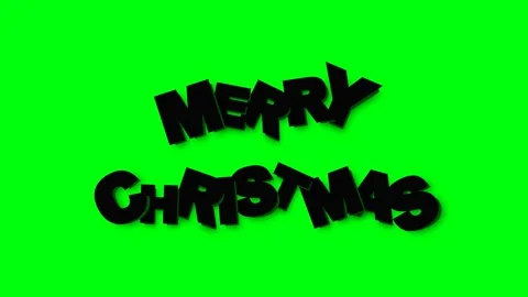 Funky Merry Christmas Text Animation on Green Screen Background. Stock Footage 332948946