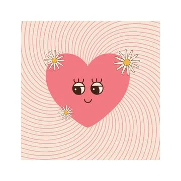 Funky pattern and texture in trendy retro 60s 70s cartoon style Stock Illustration