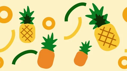 Funky Pineapple Collage Stock Footage 335630141
