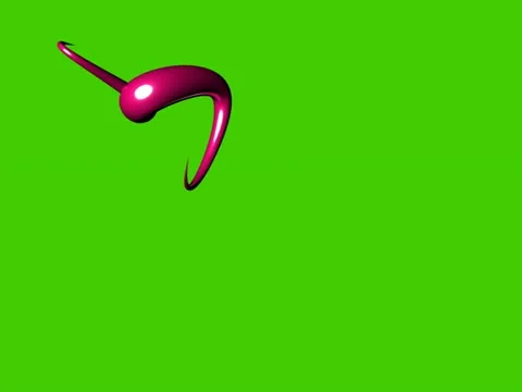 Funky pink swirl curly shape Stock Footage 22201500