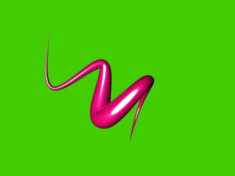 Funky pink swirl curly shape Stock Footage 22201655