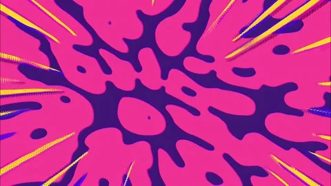 Funky psychedelic cartoon spots and stains retro seamless loop Stock Footage 315244599
