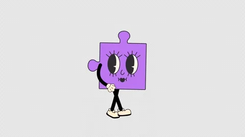 Funky Puzzle Character. Stock Footage 307834464