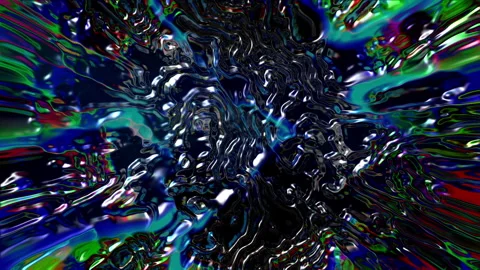 Funky Rainbow Liquid Texture Stock Footage 263971094