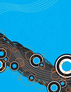Funky Retro Circles Layout Illustrazione stock