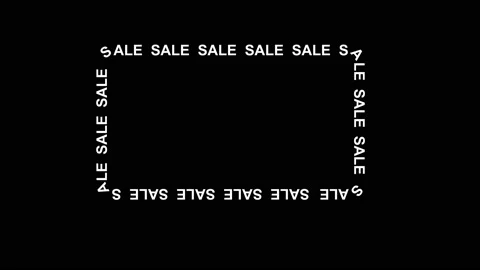 Funky sale running text typography 4K moving seamless rectangle animation 스톡 동영상 143017273