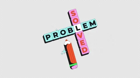 Funky solved crossword flash message success animation Stock Footage 332271834