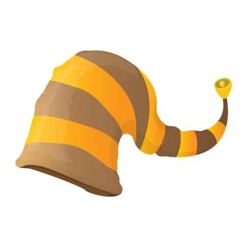 Funky stripped cartoon christmas vector elf hat 스톡 일러스트