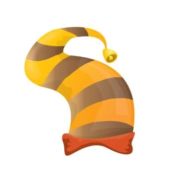 Funky stripped cartoon christmas vector elf hat 库存插图