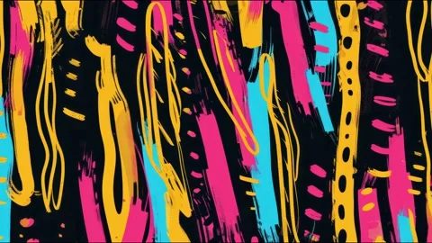 Funky strokes abstract paint animated colorful art texture Stock Footage 315307962
