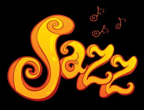 Funky style Jazz text Stock Illustration