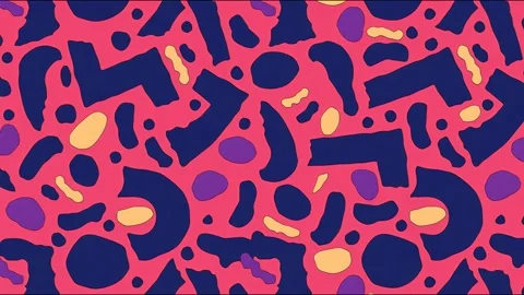 Funky surreal cartoon geometric pattern background seamless loop Stock Footage 315253143