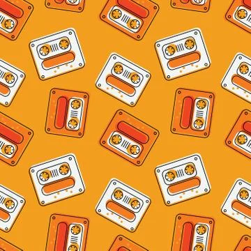 Funky tape mix seamless pattern Stock Illustration