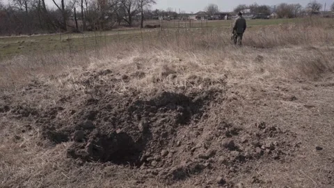 A funnel after a shell explosion Stock Footage 201340167