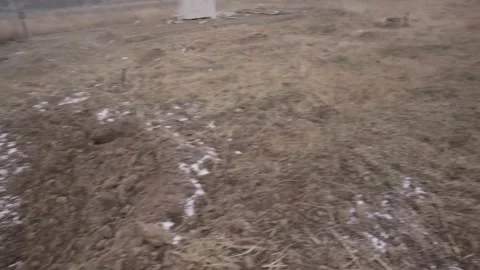 A funnel after a shell explosion Video stock 201340173