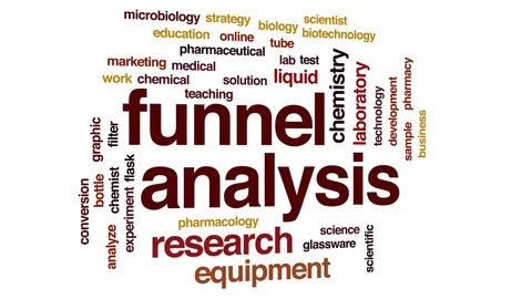 Funnel analysis animated word cloud, text design animation. Stock Footage 81052703