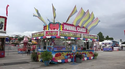 Funnel Cake Snack Stand At Carnival Stock-Footage 57320096