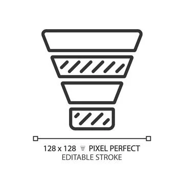 Funnel chart linear icon 스톡 일러스트