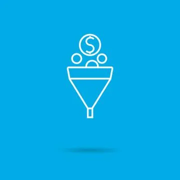 Funnel with coins 스톡 일러스트