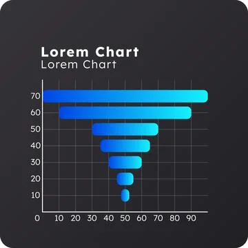 Funnel dark slide chart Stock Illustration